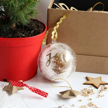 24 Топчета/партия DIY 70 мм Коледна елха, Висящи топка Прозрачен балон Украса от прозрачна пластмаса