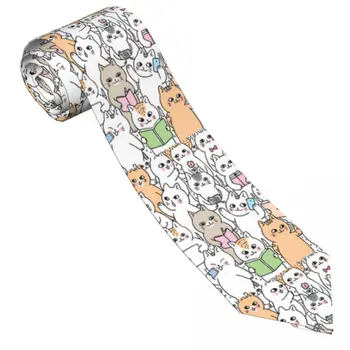 Мультяшные Сладък котки, Вратовръзка, Почерк, Стил на живот, Cosplay, Вратовръзки за партита, Мъжки Забавни Аксесоари за равенство, Отлично Качество, графичен Вратовръзка-яка