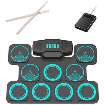 Електронни Барабани Инсталация MIDI Drum Pad Parts 9 Шок Пэдов За Начинаещи Практика Игри В Игри