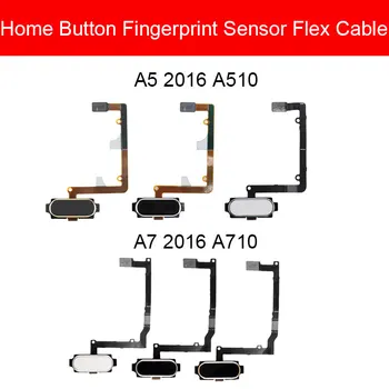 Гъвкав кабел сензор за пръстови отпечатъци за Samsung Galaxy A5 A7 2016 A510 A710 Резервни части за гъвкава лента сензор бутон в главното меню